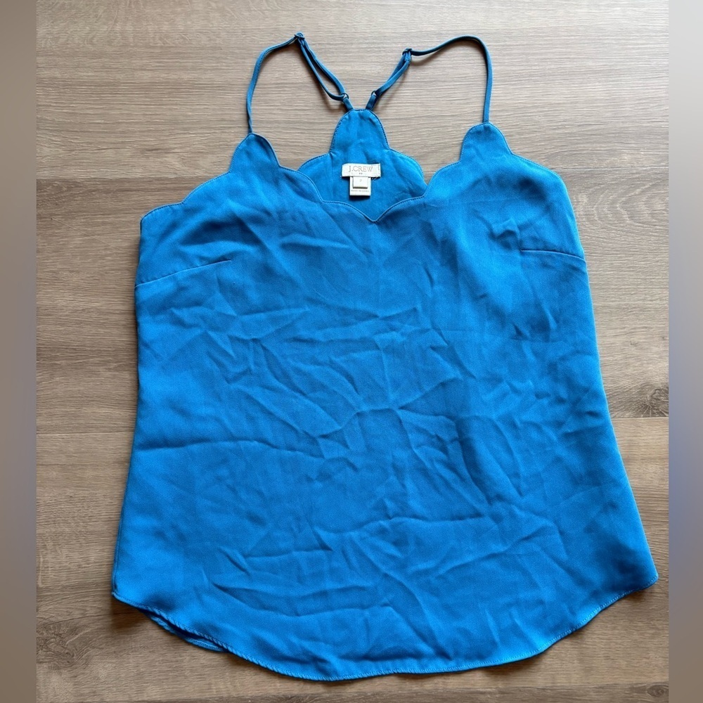 J. Crew Scalloped Neck RacerbackTop in Cobalt Blue- size 2